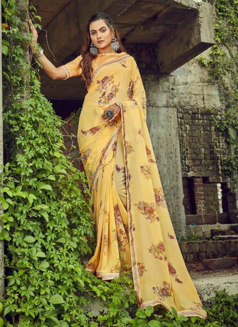 ALVEERA ARPITA Designer Regular wear Monopoly Georgette Printed Saree Collection